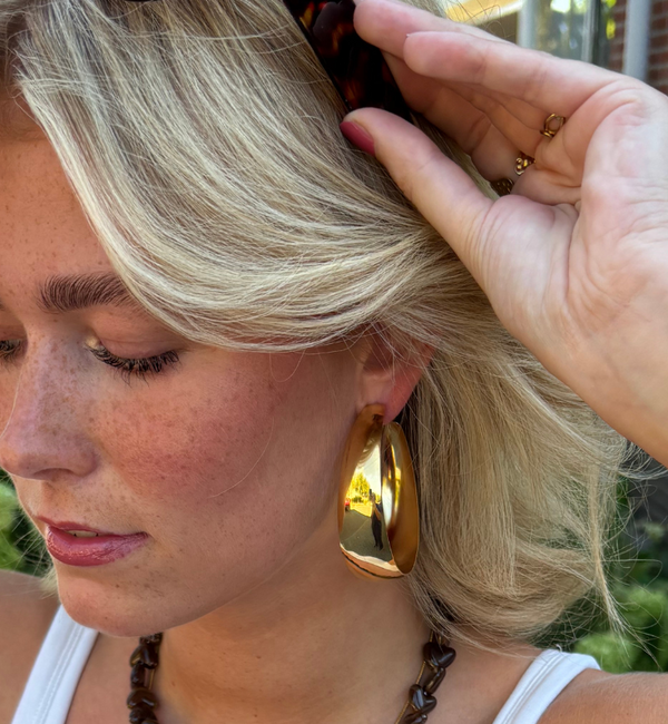 KAYA sieraden Statement Hoop Earrings 'Own It Baby' 6 cm | Stainless Steel
