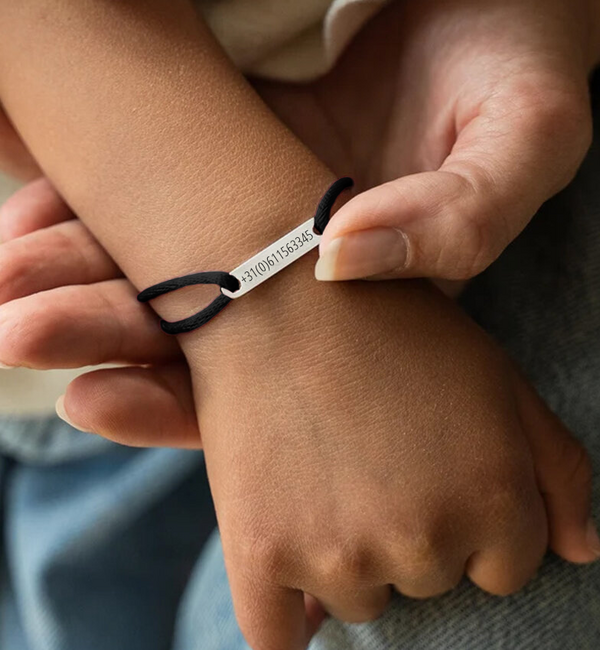 KAYA sieraden SOS children's bracelet with telephone number | Stainless Steel