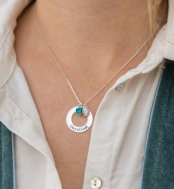 KAYA sieraden Necklace ‘Circle of Life’ with 2 birthstones