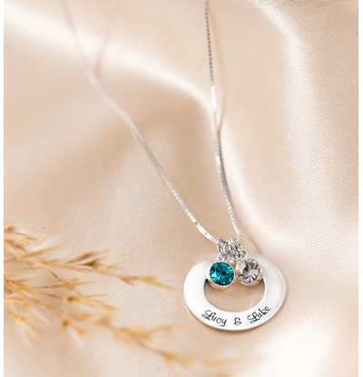 KAYA sieraden Necklace ‘Circle of Life’ with 2 birthstones