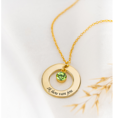 KAYA sieraden Ketting 'Circle of Life' met 1 Geboortesteen