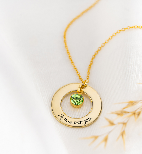 KAYA sieraden Necklace ‘Circle of Life’ with 1 birthstone