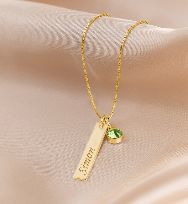 KAYA sieraden Ketting met Naam & Geboortesteen