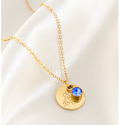 KAYA sieraden Geboortesteen en Geboortebloem Ketting