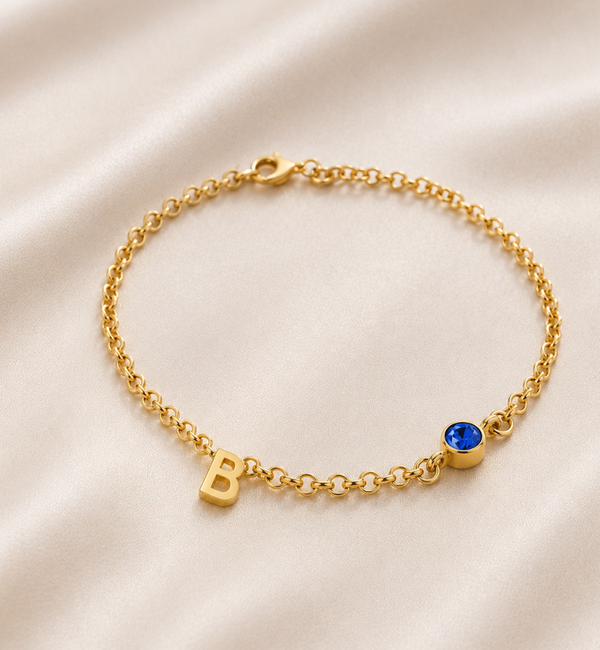 KAYA sieraden Bracelet with Birthstone and Letter