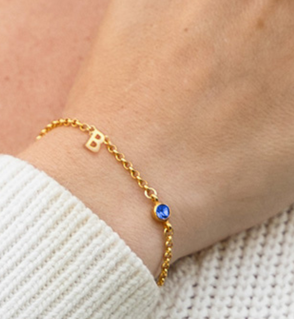 KAYA sieraden Bracelet with Birthstone and Letter