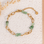 KAYA sieraden Link bracelet with green beads | Stainless steel