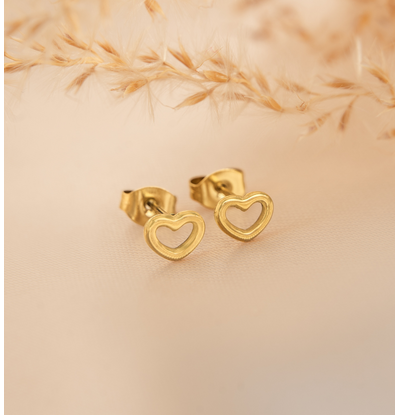 KAYA sieraden Studs Klein Open Hartje