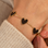KAYA sieraden Fijne Armband met Bruine Hartjes | Stainless Steel