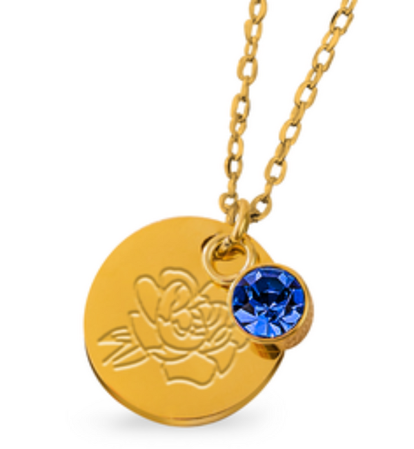 KAYA sieraden Birthstone with Birth Flower Necklace I September