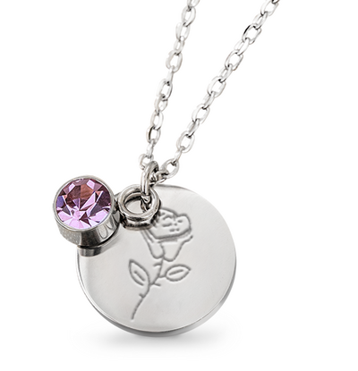 KAYA sieraden Geboortesteen met Geboortebloem Ketting I Juni