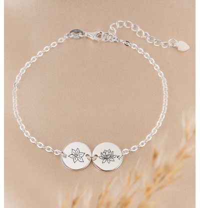 KAYA sieraden Geboortebloem armband '2 Discs'