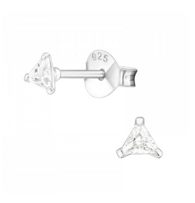 KAYA sieraden Triangle Stud Earrings with Crystal