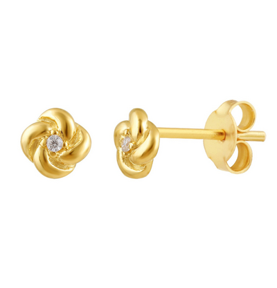 KAYA sieraden Stud Earrings Flower with Crystal