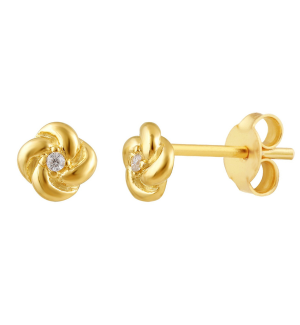 KAYA sieraden Stud Earrings Flower with Crystal