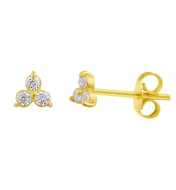 KAYA sieraden Studs Oorbellen Triple Stone