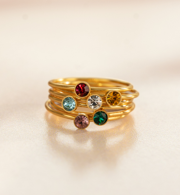KAYA sieraden 2 Geboortesteen Ringen