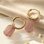 KAYA sieraden Oorringen met Steen 'Strawberry Quartz'| Stainless Steel
