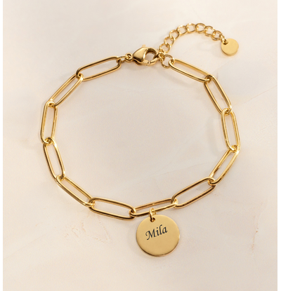 KAYA sieraden Schakelarmband  met Namen | 1 Disc
