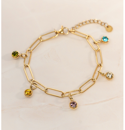 KAYA sieraden Link bracelet with birthstones