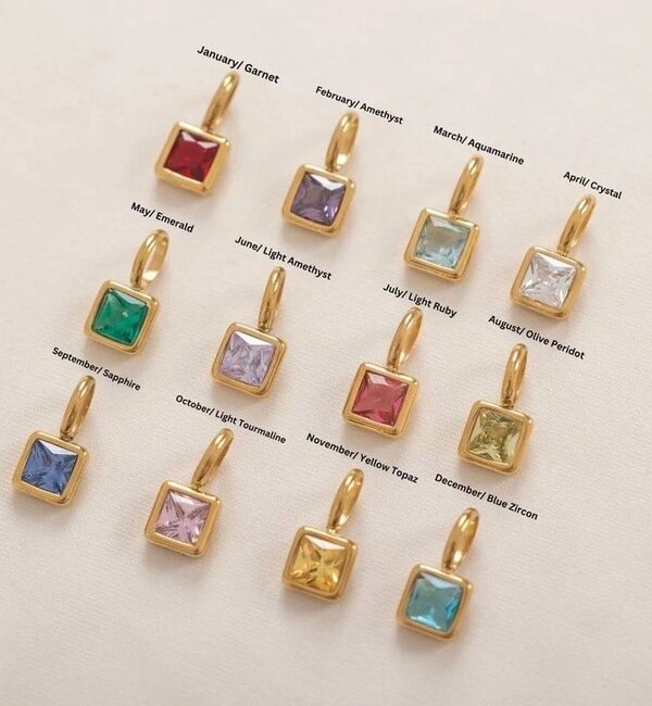 KAYA sieraden Necklace with Three Birthstones | Stainless Steel