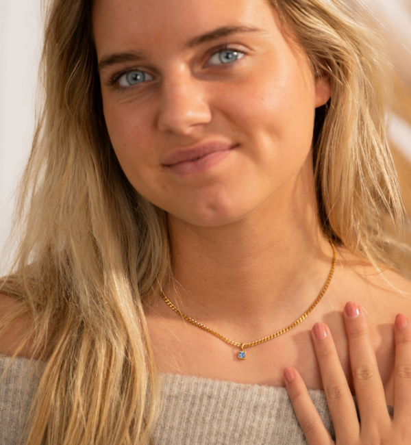 KAYA sieraden Necklace with Two Birthstones | Stainless Steel