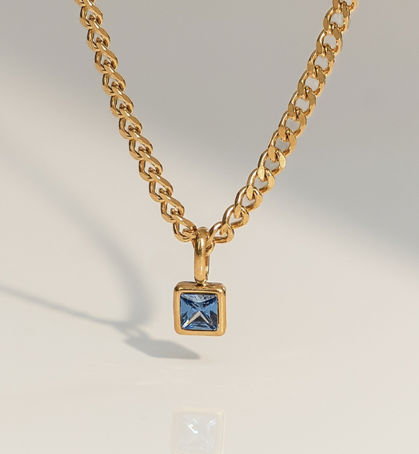 KAYA sieraden Necklace with Two Birthstones | Stainless Steel   - Copy