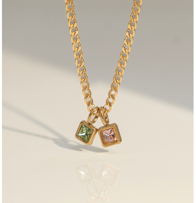 KAYA sieraden Check Tanja> Necklace with Two Birthstones