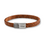 KAYA sieraden Gevlochten Jongens Armband Leer Heren met Vingerafdruk en Naam