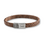 KAYA sieraden Gevlochten Jongens Armband Leer Heren met Vingerafdruk en Naam