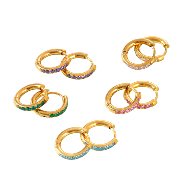 KAYA sieraden Geboortesteen Oorringen 12 mm | Stainless Steel