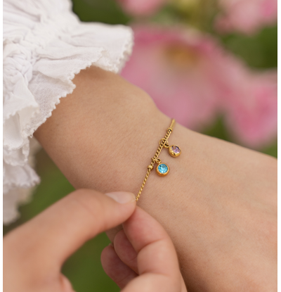 KAYA sieraden Armband Bolletjes met Ronde Geboortesteen