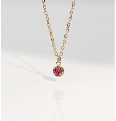 KAYA sieraden Ketting met een ronde geboortesteentjes