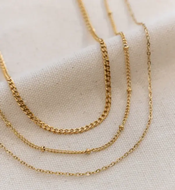 KAYA sieraden Ketting met drie ronde geboortestenen  |  Stainless Steel