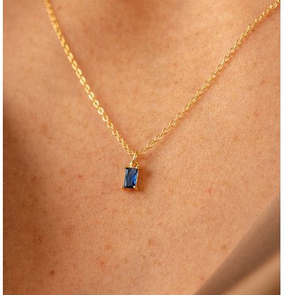 KAYA sieraden Ketting met een Geboortesteen | Baquette