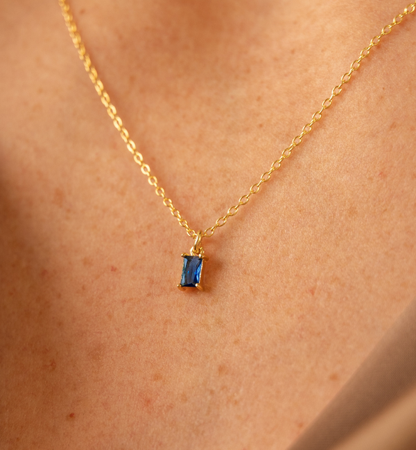 KAYA sieraden Ketting met een Geboortesteen | Baquette