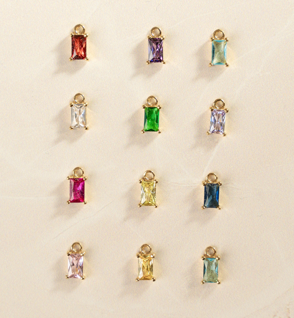 KAYA sieraden Ketting met Twee Geboortestenen | Baquette