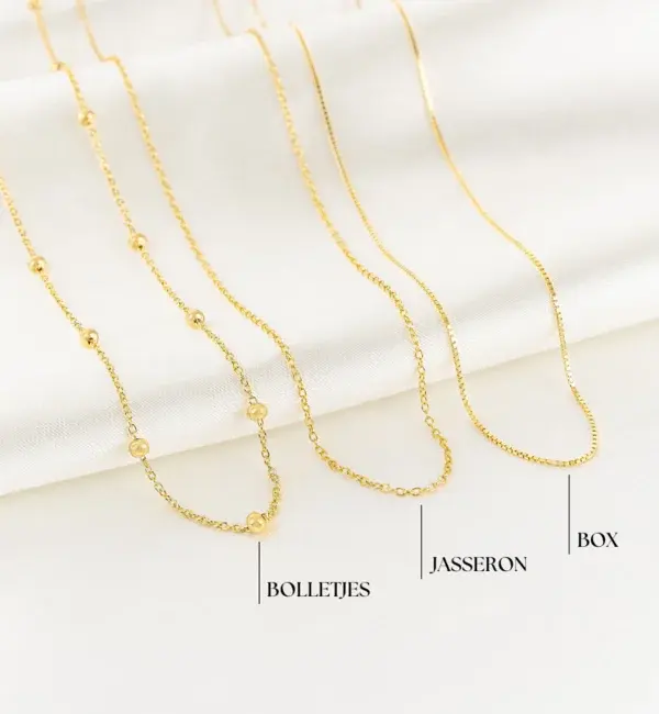 KAYA sieraden Ketting met Drie Geboortestenen | Baquette
