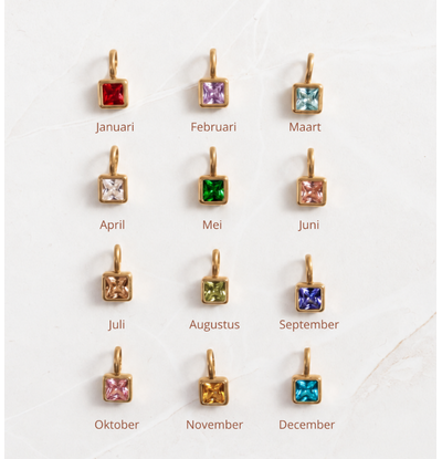 KAYA sieraden Birthstone charm | Stainless Steel