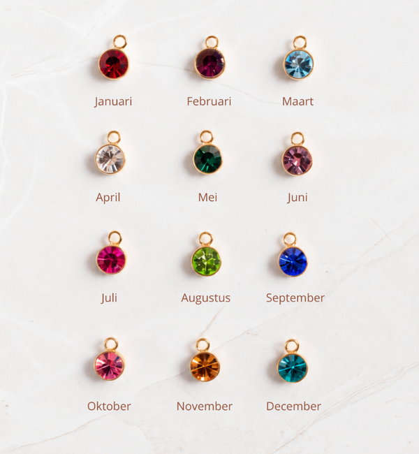 KAYA sieraden Bedelarmband met 2 naambedels en geboortestenen