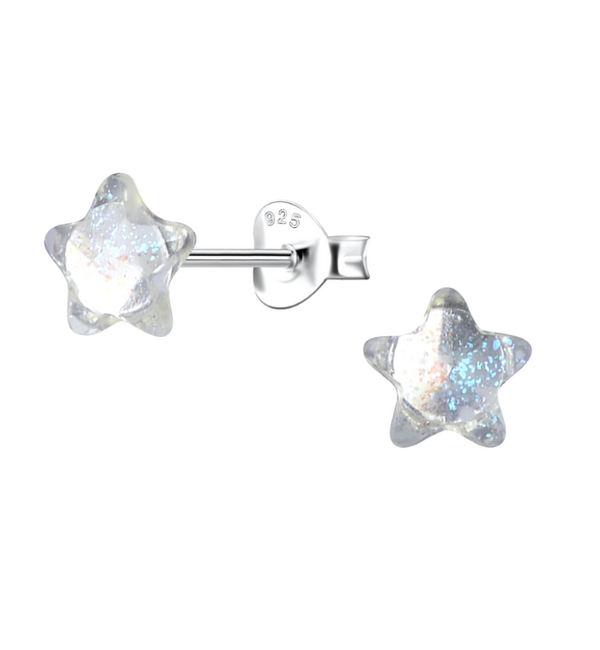 KAYA sieraden Silver Children's Earrings Glitter Star