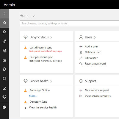 Das Microsoft Admin Center