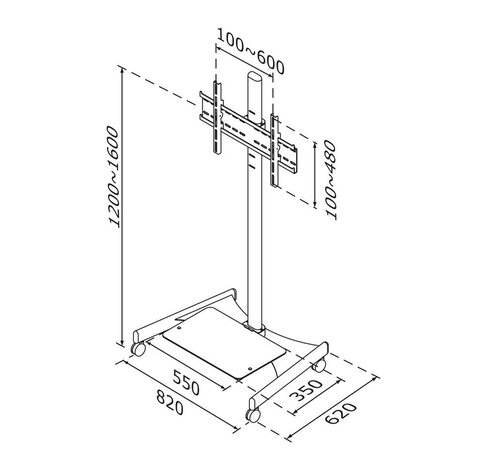 Newstar Newstar verrijdbaar LCD/Plasma/LED meubel Newstar Newstar verrijdbaar LCD/Plasma/LED meubel