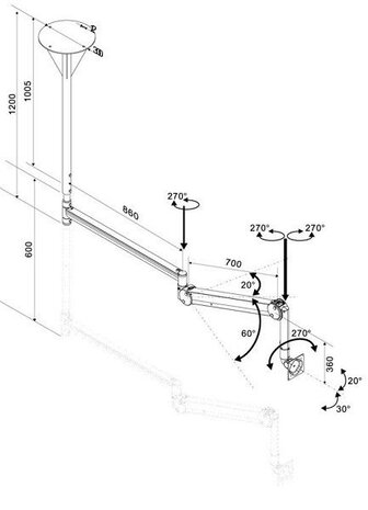 Newstar Newstar FPMA-HAC100HC flat panel plafond steun Newstar Newstar FPMA-HAC100HC flat panel plafond steun