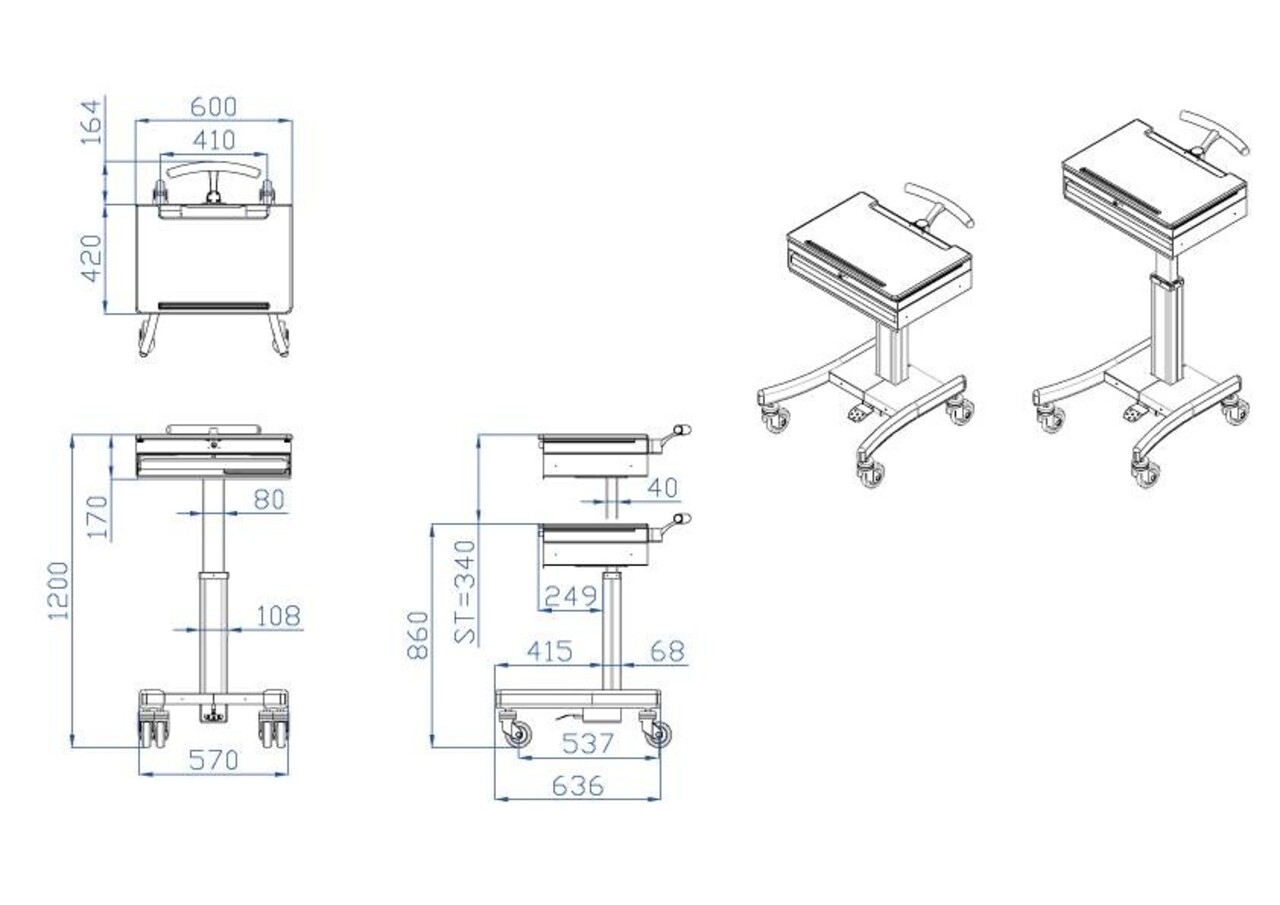 Newstar Newstar MED-M100 laptop cart Newstar Newstar MED-M100 laptop cart