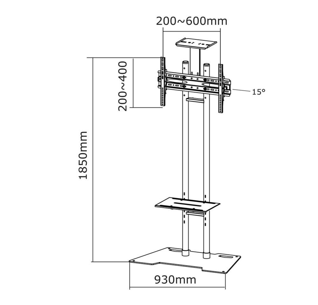 Newstar Newstar PLASMA-M1700ES flat panel vloer standaard Newstar Newstar PLASMA-M1700ES flat panel vloer standaard