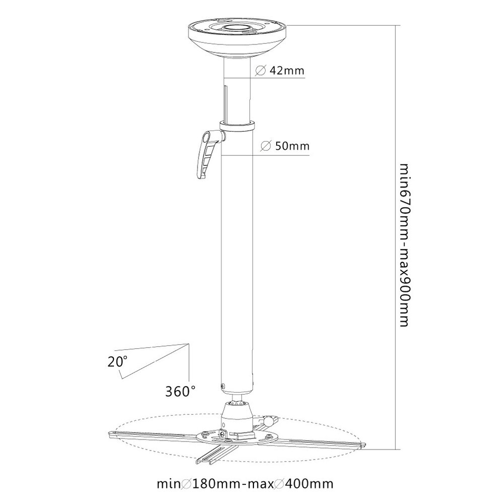Newstar Newstar NM-BC75BLACK projectorbeugel Newstar Newstar NM-BC75BLACK projectorbeugel