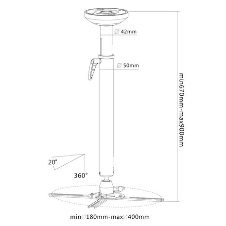 Newstar Newstar NM-BC75BLACK projectorbeugel Newstar Newstar NM-BC75BLACK projectorbeugel