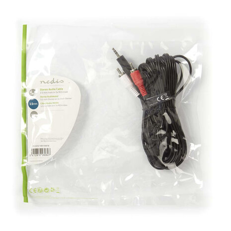 Nedis Nedis audiokabel 3.5mm naar 2x RCA Nedis Nedis audiokabel 3.5mm naar 2x RCA