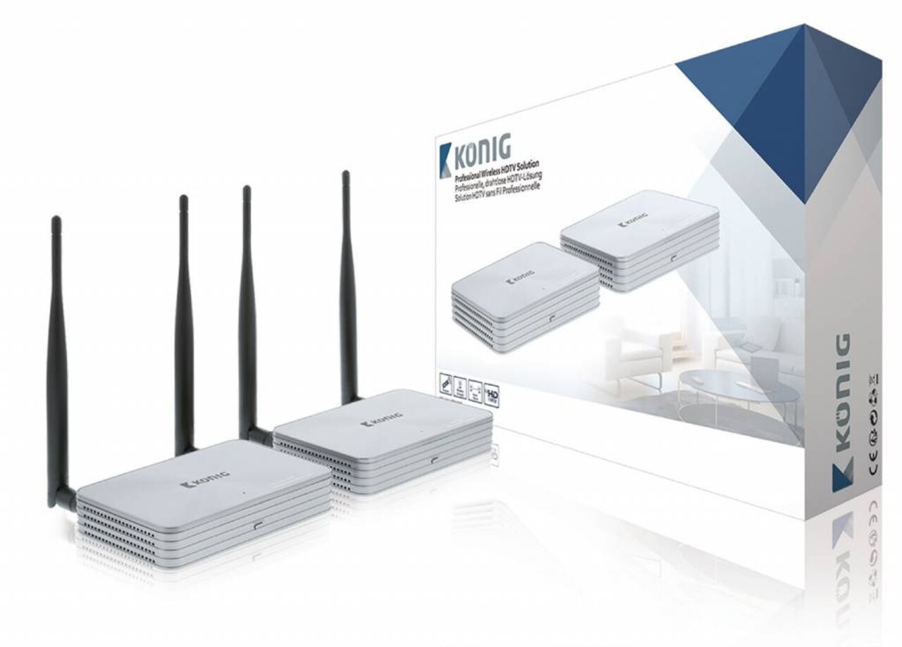 König König KN-WLHDMI20 Draadloze HDMI Zender 1080p / 3D - Bereik 100 m König König KN-WLHDMI20 Draadloze HDMI Zender 1080p / 3D - Bereik 100 m